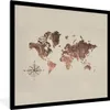 MuchoWow® MuchoWow® Gerahmtes Poster Weltkarte - Holz - Produktbild-Vorschau 1