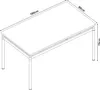 Jídelní stůl 'Hemnes' pro 4 osoby 100 x 60 cm ocelové nohy Náhled obrázku produktu 4