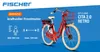 A red Fischer City E-Bike Retro 2.0 with marketing text and graphics. Produktbild-Vorschau
