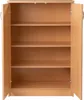 An open wooden cabinet with multiple shelves. Produktbild-Vorschau