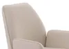 A close-up view of the textured fabric of a cream-colored armchair. Produktbild-Vorschau