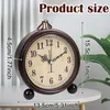 Analog Holz Wecker mit Snooze - Retro Uhr Rund mit Design Produktbild-Vorschau 2