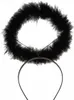 Schwarze Marabou Heiligenschein als Haarreif Produktbild-Vorschau 3