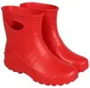 Damen EVA-Schaumstoff-Gummistiefel, rot mit Innensohle Produktbild-Vorschau 4