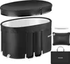 A black foldable bathtub and its accessories are displayed against a white background. Náhled obrázku produktu