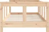 A close-up, side view of a wooden children's bed frame with a slatted base. Náhled obrázku produktu