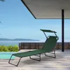 [casa.pro] Sonnenliege klappbar 190cm dunkelgrün mit Dach Produktbild-Vorschau 5