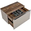 Waschtisch-Unterschrank Set 80cm in taupe mit Vintage Eiche Produktbild-Vorschau 3