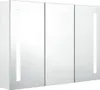 A white LED medicine cabinet with three mirrored doors. Náhled obrázku produktu