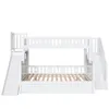A white bunk bed with a slide and stairs, shown from the side against a white background. Náhľad obrázku produktu