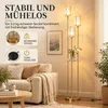 HOMCOM Stehlampe Wohnzimmer mit Regal, Glasschirmen, für Produktbild-Vorschau 6