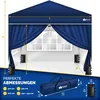 tillvex Pavillon 3x3m Blau - mit 4 Seitenteilen wasserdicht Produktbild-Vorschau 2