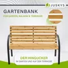 Juskys Gartenbank Modena – 2-Sitzer Holzbank mit Armlehnen Produktbild-Vorschau 2