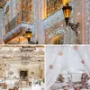 A collage of images showing LED string lights used for decoration in various settings, including a building exterior, a wedding venue, and a child's tent. Náhled obrázku produktu