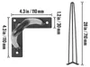 VEVOR 4er-Set Tischbeine Hairpin Tischkufen 710mm hoch Produktbild-Vorschau 7
