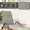 Outsunny Bain de soleil en résine tressée, chaise longue Voir les images du produit 6