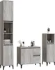 vidaXL 3-tlg. Badmöbel-Set Grau Sonoma Holzwerkstoff Produktbild-Vorschau 3