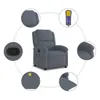 VidaXL 371809, Aksamit, Szary, Pianka, 110 kg, 710 mm, 865 Podgląd zdjęcia produktu 10