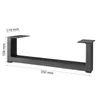 A black metal table leg with dimensions indicated by text overlays. Voir les images du produit
