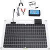 A solar panel kit with a charge controller and accessories laid out on a white background. Podgląd zdjęcia produktu