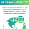 A graphic illustrating the open-window detection feature of a device, showing the Earth and an open window icon. Náhled obrázku produktu