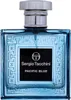 A product shot of a bottle of Sergio Tacchini Pacific Blue Eau de Toilette. Voir les images du produit