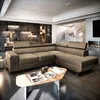 A modern living room with a large sectional sofa. Podgląd zdjęcia produktu