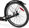 Close-up of the rear wheel of a scooter, showing the fender, spokes, tire, and a red reflector. Produktbild-Vorschau