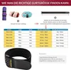 The image shows a size chart and instructional diagrams for finding the correct belt size, along with a product image of a belt. Produktbild-Vorschau