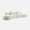 sweeek - Organisches 5-Sitzer-Sofa mit Bouclé-Bezug - Creme Produktbild-Vorschau 1