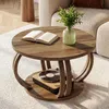 80 cm runder Couchtisch mit Stauraum, Skulptural Produktbild-Vorschau 2