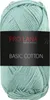 A ball of light green yarn with a black label. Produktbild-Vorschau