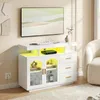 HOMCOM: Credenza alta lucida con illuminazione a LED, prese Anteprima dell’immagine prodotto 8