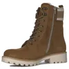 A side view of a brown lace-up boot with a zipper. Produktbild-Vorschau