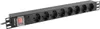 A black rack-mountable power strip with multiple outlets and a red switch. Anteprima dell’immagine prodotto