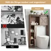 COSTWAY Toilettenschrank mit Schiebetür, Toilettenregal Produktbild-Vorschau 5
