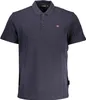 Herren Kurzarm-Poloshirt Blau mit Stickerei und Knopfleiste Produktbild-Vorschau 1