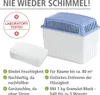 A product image showing a moisture absorber and its refillable granulate block, along with marketing text highlighting its features. Produktbild-Vorschau