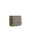Kommode >SAVONA< LED, 3 Schübe, Beige Glanz / Eiche Produktbild-Vorschau 5