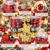 Weihnachtskugeln Rot Gold Grau 108er Set, Christbaumkugeln Produktbild-Vorschau 7