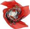 Baumwolltuch - Blumenmuster 2 rot - quadratisches Tuch Produktbild-Vorschau 2