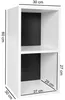 FineBuy Standregal Weiß Schwarz Holz 30x60x30 cm Modern Produktbild-Vorschau 2