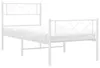 Estructura cama sin colchón con estribo metal blanco Vista previa de la imagen del producto 1
