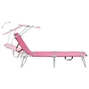 vidaXL Chaise longue pliante avec toit solaire Rose Voir les images du produit 3