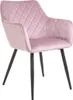 HOMLA SHELTON Veloursstuhl rosa 56x60x84cm Produktbild-Vorschau 1