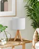 EDISHINE Lampe de chevet en bois, lampe de table E27 avec Voir les images du produit 1
