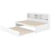 A white daybed with a pull-out trundle bed and a bookshelf headboard, shown against a white background. Podgląd zdjęcia produktu