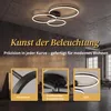 76W LED Deckenleuchte Schwarz 84cm, 3 Ring Deckenlampe Produktbild-Vorschau 3