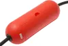 A close-up shot of a red safety box for an electrical plug, with a black cable entering from the left. Produktbild-Vorschau