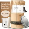 Praknu Sauerteig Starter Set aus Glas (1000 ml) Produktbild-Vorschau 1